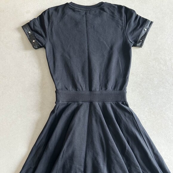 Diesel Stud Detail Faux Leather Trim Skater Dress - Picture 4 of 7